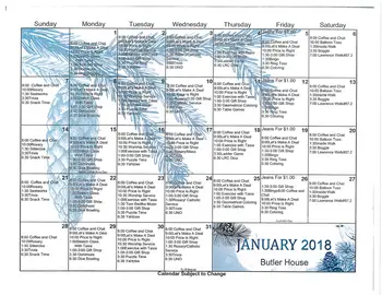 Activity Calendar of Luther Manor, Assisted Living, Nursing Home, Independent Living, CCRC, Dubuque, IA 1