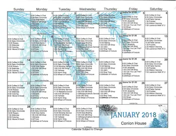 Activity Calendar of Luther Manor, Assisted Living, Nursing Home, Independent Living, CCRC, Dubuque, IA 2