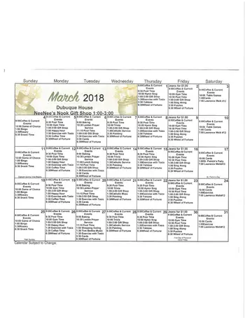 Activity Calendar of Luther Manor, Assisted Living, Nursing Home, Independent Living, CCRC, Dubuque, IA 8