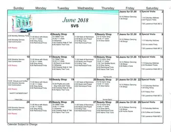 Activity Calendar of Luther Manor, Assisted Living, Nursing Home, Independent Living, CCRC, Dubuque, IA 20
