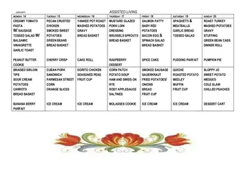 Dining menu of Madrid Home, Assisted Living, Nursing Home, Independent Living, CCRC, Madrid, IA 4