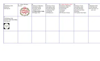 Activity Calendar of Madrid Home, Assisted Living, Nursing Home, Independent Living, CCRC, Madrid, IA 5