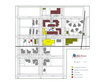 Campus Map of Mayflower Community, Assisted Living, Nursing Home, Independent Living, CCRC, Grinnell, IA 1