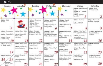 Activity Calendar of The New Homestead, Assisted Living, Nursing Home, Independent Living, CCRC, Guthrie Center, IA 4
