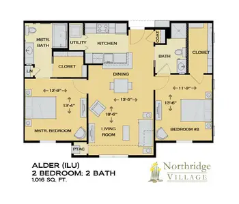 Floorplan of Northridge Village, Assisted Living, Nursing Home, Independent Living, CCRC, Ames, IA 13