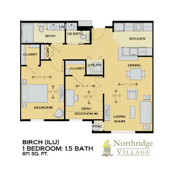 Floorplan of Northridge Village, Assisted Living, Nursing Home, Independent Living, CCRC, Ames, IA 15