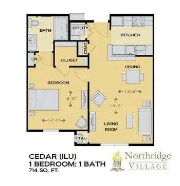 Floorplan of Northridge Village, Assisted Living, Nursing Home, Independent Living, CCRC, Ames, IA 16