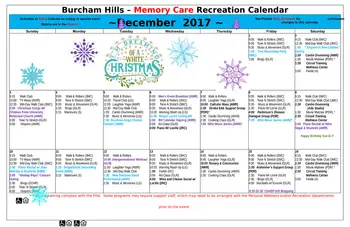 Activity Calendar of Burcham Hills, Assisted Living, Nursing Home, Independent Living, CCRC, East Lansing, MI 3