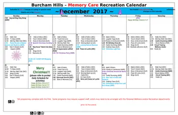 Activity Calendar of Burcham Hills, Assisted Living, Nursing Home, Independent Living, CCRC, East Lansing, MI 4