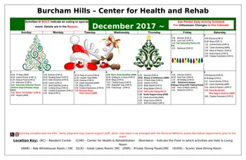 Activity Calendar of Burcham Hills, Assisted Living, Nursing Home, Independent Living, CCRC, East Lansing, MI 8