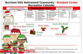 Activity Calendar of Burcham Hills, Assisted Living, Nursing Home, Independent Living, CCRC, East Lansing, MI 15