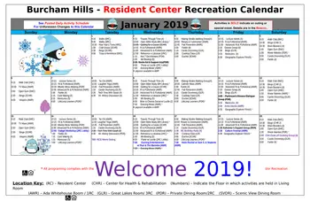 Activity Calendar of Burcham Hills, Assisted Living, Nursing Home, Independent Living, CCRC, East Lansing, MI 11