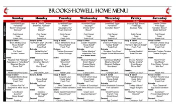 Dining menu of Brooks Howell, Assisted Living, Nursing Home, Independent Living, CCRC, Asheville, NC 1
