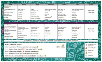 Dining menu of Birch Hill, Assisted Living, Nursing Home, Independent Living, CCRC, Manchester, NH 2