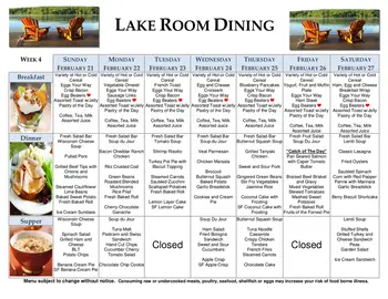 Dining menu of Taylor Community, Assisted Living, Nursing Home, Independent Living, CCRC, Laconia, NH 1