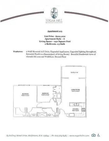 Floorplan of Sugar Hill Retirement Community, Assisted Living, Nursing Home, Independent Living, CCRC, Wolfeboro, NH 4