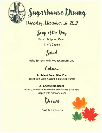 Dining menu of Sugar Hill Retirement Community, Assisted Living, Nursing Home, Independent Living, CCRC, Wolfeboro, NH 11