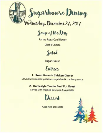 Dining menu of Sugar Hill Retirement Community, Assisted Living, Nursing Home, Independent Living, CCRC, Wolfeboro, NH 17