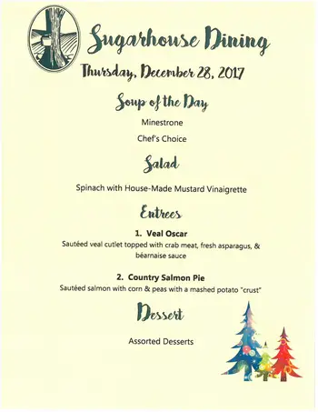 Dining menu of Sugar Hill Retirement Community, Assisted Living, Nursing Home, Independent Living, CCRC, Wolfeboro, NH 18