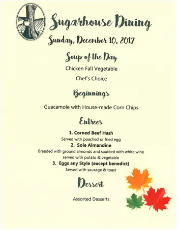 Dining menu of Sugar Hill Retirement Community, Assisted Living, Nursing Home, Independent Living, CCRC, Wolfeboro, NH 7