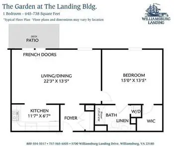 Floorplan of Williamsburg Landing, Assisted Living, Nursing Home, Independent Living, CCRC, Williamsburg, VA 7