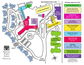 Campus Map of Franke Tobey Jones, Assisted Living, Nursing Home, Independent Living, CCRC, Tacoma, WA 2