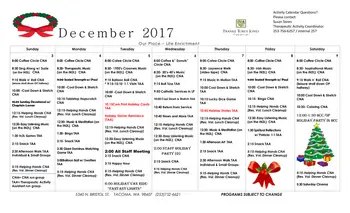 Activity Calendar of Franke Tobey Jones, Assisted Living, Nursing Home, Independent Living, CCRC, Tacoma, WA 4