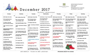 Activity Calendar of Franke Tobey Jones, Assisted Living, Nursing Home, Independent Living, CCRC, Tacoma, WA 5