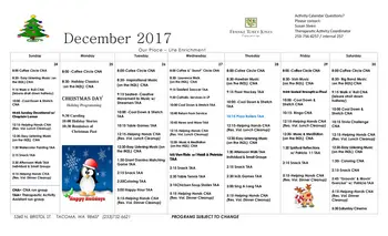 Activity Calendar of Franke Tobey Jones, Assisted Living, Nursing Home, Independent Living, CCRC, Tacoma, WA 7