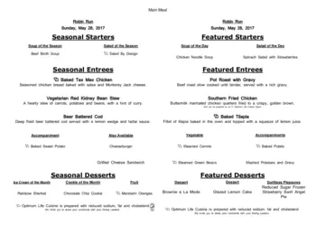 Dining menu of Robin Run Village, Assisted Living, Nursing Home, Independent Living, CCRC, Indianapolis, IN 15