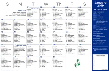 Activity Calendar of Robin Run Village, Assisted Living, Nursing Home, Independent Living, CCRC, Indianapolis, IN 7