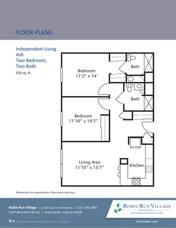 Floorplan of Robin Run Village, Assisted Living, Nursing Home, Independent Living, CCRC, Indianapolis, IN 5
