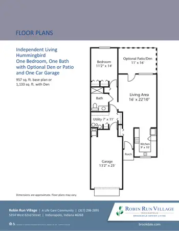 Floorplan of Robin Run Village, Assisted Living, Nursing Home, Independent Living, CCRC, Indianapolis, IN 8