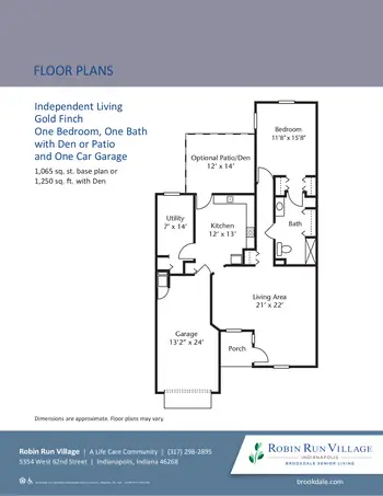 Floorplan of Robin Run Village, Assisted Living, Nursing Home, Independent Living, CCRC, Indianapolis, IN 9
