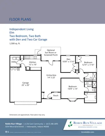 Floorplan of Robin Run Village, Assisted Living, Nursing Home, Independent Living, CCRC, Indianapolis, IN 15