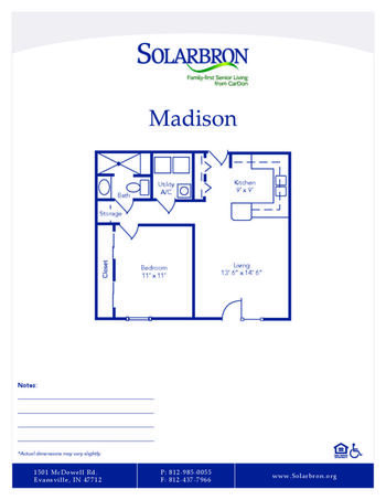 Floorplan of Solarbron, Assisted Living, Nursing Home, Independent Living, CCRC, Evansville, IN 9