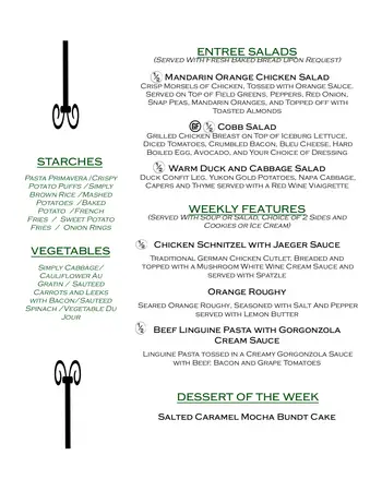 Dining menu of Holly Creek, Assisted Living, Nursing Home, Independent Living, CCRC, Centennial, CO 3
