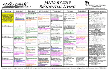 Activity Calendar of Holly Creek, Assisted Living, Nursing Home, Independent Living, CCRC, Centennial, CO 6