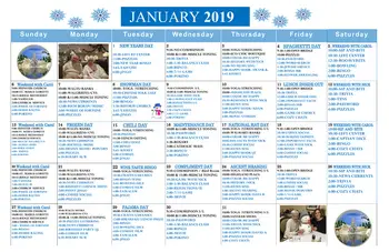 Activity Calendar of Hartsfield Village, Assisted Living, Nursing Home, Independent Living, CCRC, Munster, IN 2