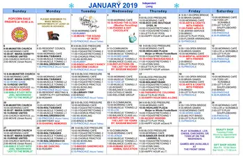 Activity Calendar of Hartsfield Village, Assisted Living, Nursing Home, Independent Living, CCRC, Munster, IN 4