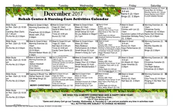 Activity Calendar of Hartsfield Village, Assisted Living, Nursing Home, Independent Living, CCRC, Munster, IN 7