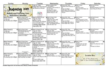 Activity Calendar of Hartsfield Village, Assisted Living, Nursing Home, Independent Living, CCRC, Munster, IN 8
