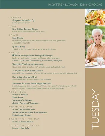 Dining menu of La Costa Glen, Assisted Living, Nursing Home, Independent Living, CCRC, Carlsbad, CA 3
