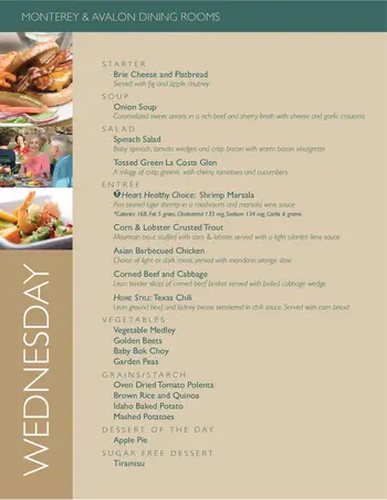 Dining menu of La Costa Glen, Assisted Living, Nursing Home, Independent Living, CCRC, Carlsbad, CA 4