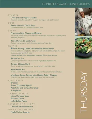 Dining menu of La Costa Glen, Assisted Living, Nursing Home, Independent Living, CCRC, Carlsbad, CA 5