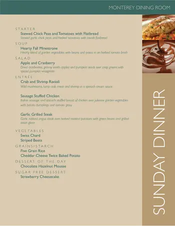 Dining menu of La Costa Glen, Assisted Living, Nursing Home, Independent Living, CCRC, Carlsbad, CA 9