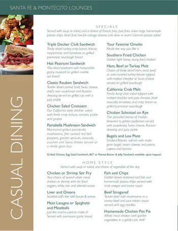 Dining menu of La Costa Glen, Assisted Living, Nursing Home, Independent Living, CCRC, Carlsbad, CA 10