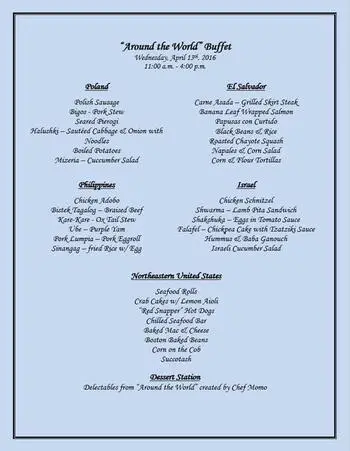 Dining menu of University Village Thousand Oaks, Assisted Living, Nursing Home, Independent Living, CCRC, Thousand Oaks, CA 1