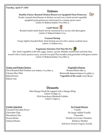 Dining menu of University Village Thousand Oaks, Assisted Living, Nursing Home, Independent Living, CCRC, Thousand Oaks, CA 5