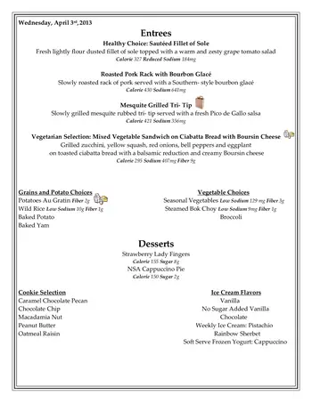 Dining menu of University Village Thousand Oaks, Assisted Living, Nursing Home, Independent Living, CCRC, Thousand Oaks, CA 7